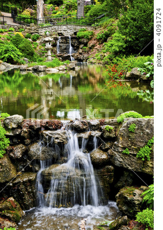 Cascading waterfall and pond Cascading waterfall and pond 4091724