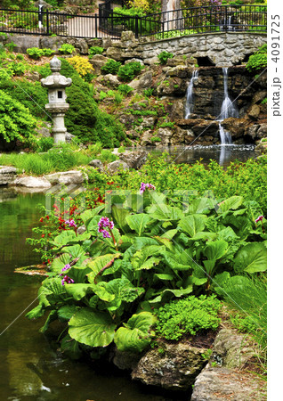 Cascading waterfall and pond 4091725