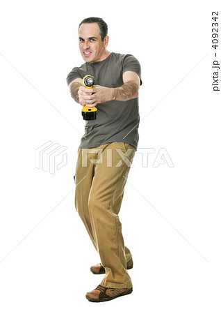 Handyman with a drill 4092342