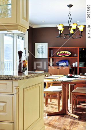 Modern kitchen and dining room interior Modern kitchen and dining room interior 4092390