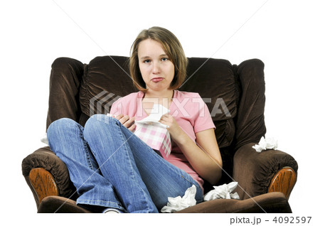 Teenage girl with a cold 4092597