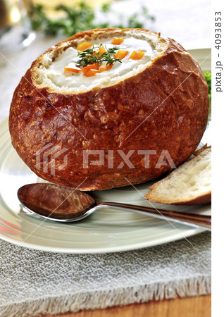 Soup in bread bowl Soup in bread bowl 4093853