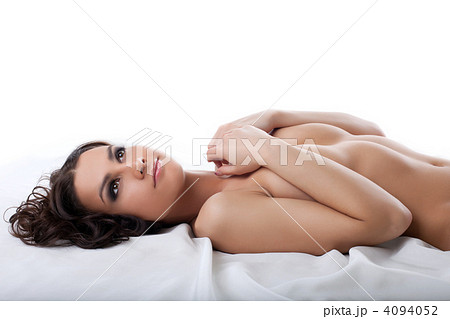 Young nude woman portrait on white Young nude woman portrait on white 4094052