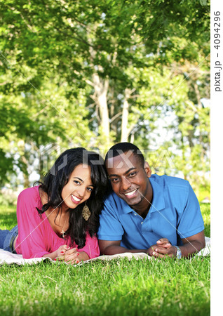 Happy couple in park 4094296