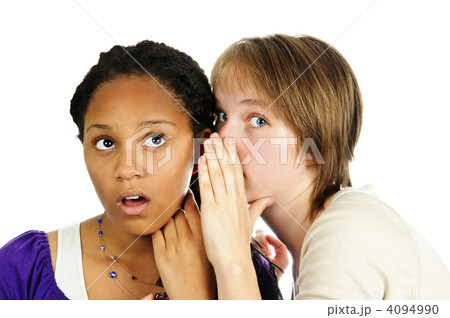 Two girlfriends gossiping 4094990
