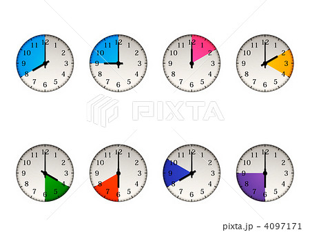 針時計 時間帯指定のイラスト素材