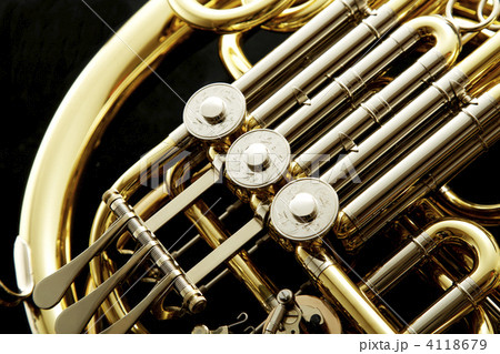 ホルン 金管楽器 楽器の写真素材