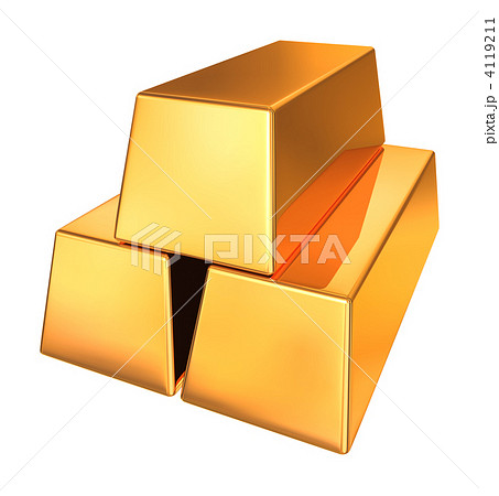 金属インゴット 金 銅 黄銅 真鍮 のイラスト素材