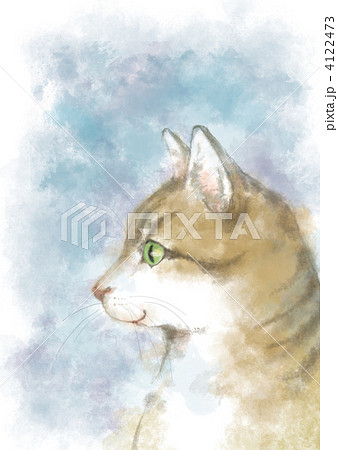 猫の横顔イラストのイラスト素材 4122473 Pixta