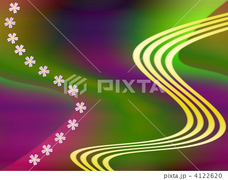 花びらと曲線の背景イラスト 4122620