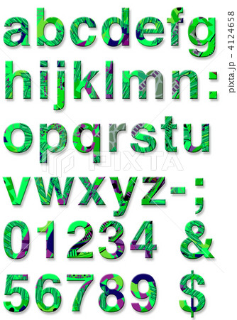 アート英数文字小　緑 4124658