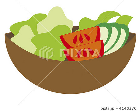 グリーンサラダ 洋食 食べ物のイラスト素材