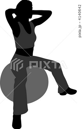 vector girl on rubber ball vector girl on rubber ball 4140642
