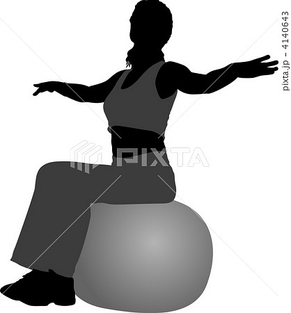 vector girl in health club on rubber ball 2 vector girl in health club on rubber ball 2 4140643