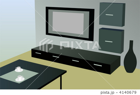 modern room with tv vector 4140679