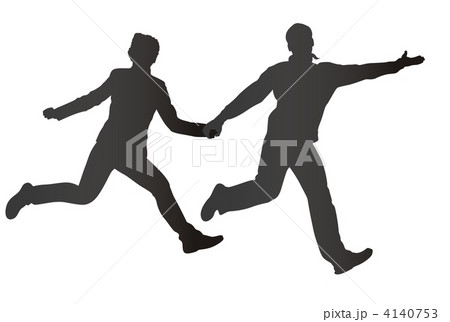 run fly jump couple vector 4140753