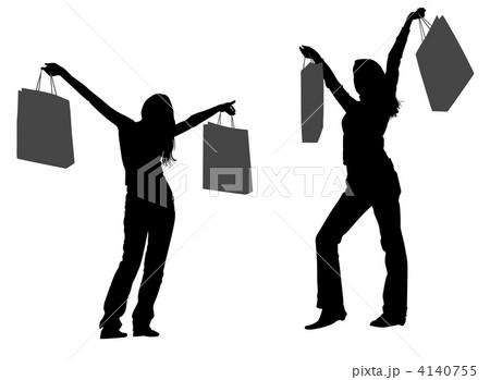 girls with bags vector 4140755