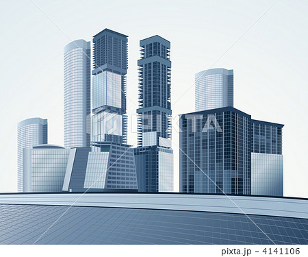 高層ビル群 超高層建築 高層ビルのイラスト素材