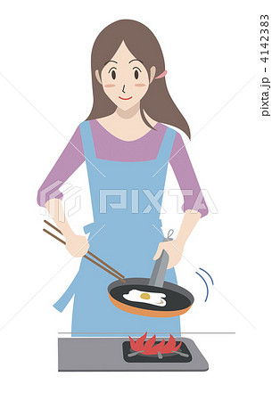 料理する女性（普通） 4142383