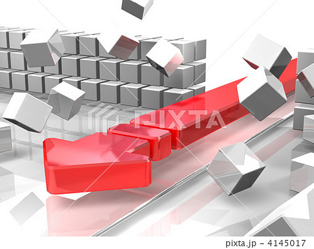 ブレークスルーのイメージを表す3DCGイラスト ブレークスルーのイメージを表す3DCGイラスト 4145017