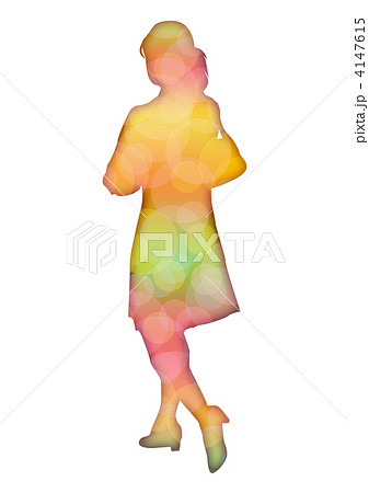 人物シルエット 女性 グラフィックのイラスト素材