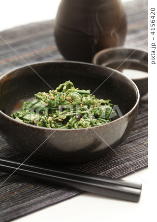 コゴミの胡麻和えと熱燗 4156420