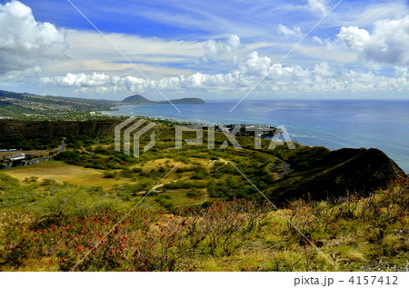 ダイヤモンドヘッドから見るハワイカイの海岸 ダイヤモンドヘッドから見るハワイカイの海岸 4157412