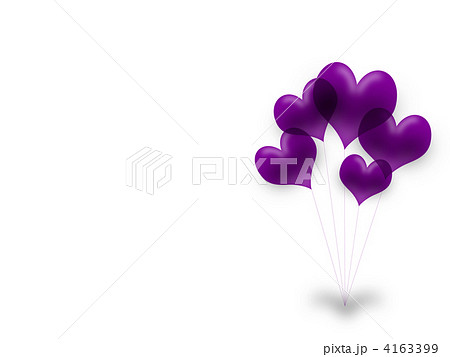 紫のハートの風船のイラスト素材