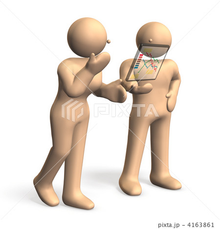 株価に注目する人物を表す3DCGイラスト 4163861