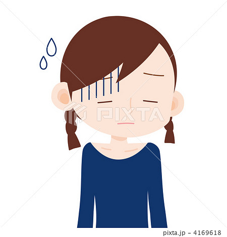 女性 上半身 暗いのイラスト素材