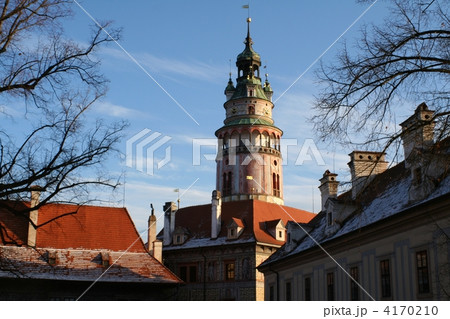 チェスキークルムロフの城の塔 チェコ チェスキークルムロフの城の塔 チェコ 4170210