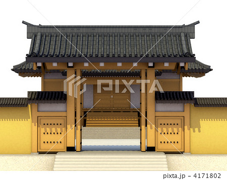 お寺 和風建築のイラスト素材 4171802 Pixta