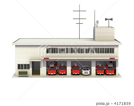 消防署 建築物のイラスト素材