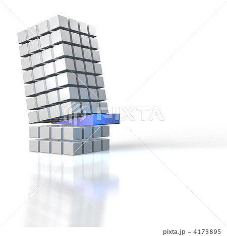 倒壊を表す3DCGイラスト 4173895