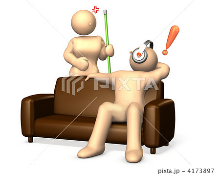 恐妻家を表す3DCGイラスト 4173897