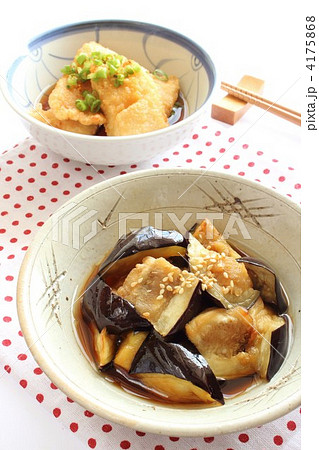 茄子の揚げ浸しと白身魚の揚げ出し 茄子の揚げ浸しと白身魚の揚げ出し 4175868