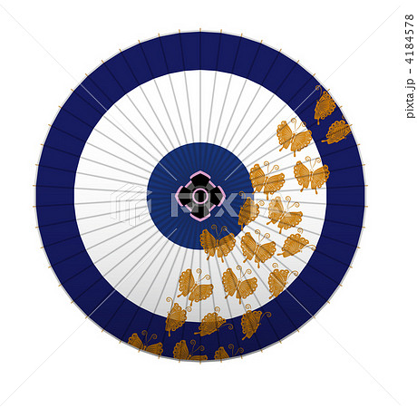 蝶の和傘のイラスト素材
