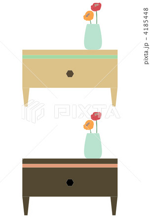 花瓶を置いたローボード・茶 4185448