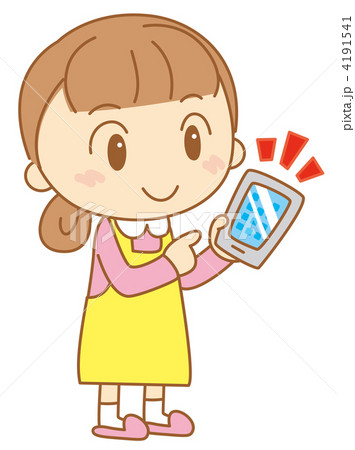 スマホと主婦（主線：茶） 4191541
