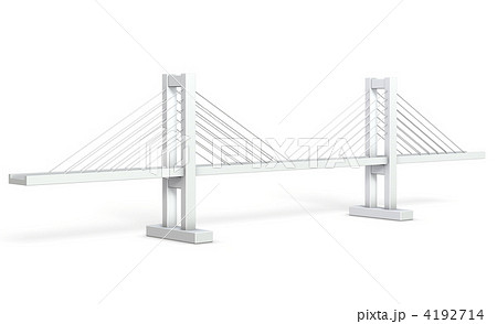 斜張橋を表す3dcgイラストのイラスト素材