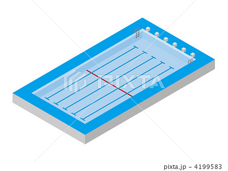 学校のプールのイラスト素材