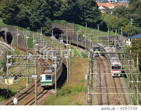 多摩ニュータウンの「電車見橋」からの眺め 4207250
