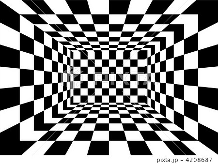 チェックの箱型部屋 4208687