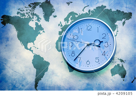 world map with wall clock 4209105
