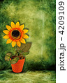 artificial sunflower on dark green background 4209109