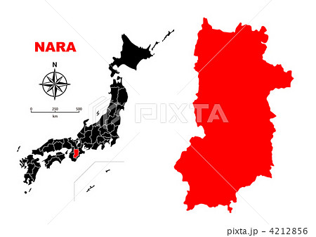 奈良県 地図のイラスト素材 4212856 Pixta