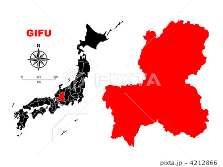 岐阜県 地図のイラスト素材 4212866 Pixta