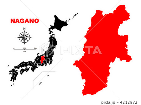 長野県 地図のイラスト素材