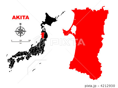 秋田県 地図のイラスト素材 4212930 Pixta