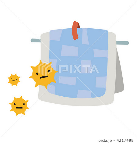 布団 寝具 花粉のイラスト素材